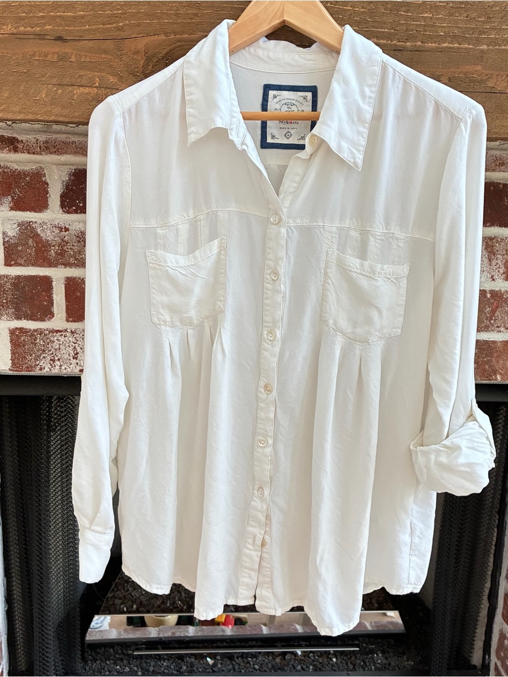 Style & Co. White Button-Down Shirt